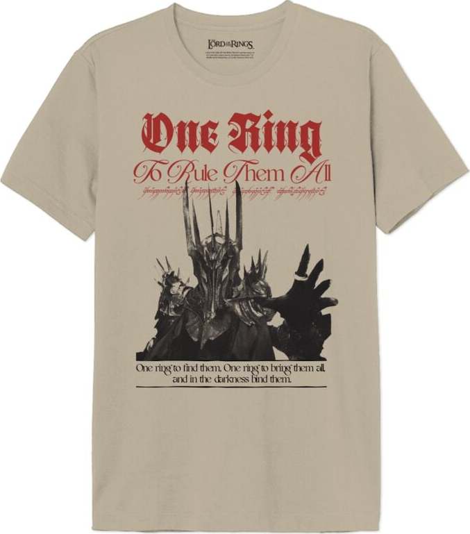 Pán prstenů Ring Rules Them All Tričko písková - Merchstore.cz