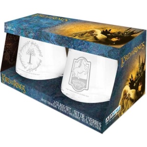 Pán prstenů Sada 2 sklenic Prancing Pony and Gondor sada sklenicek průhledný - Merchstore.cz