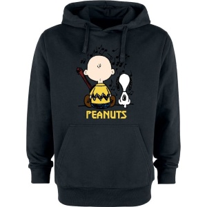 Peanuts Charlie Brown und Snoopy Mikina s kapucí černá