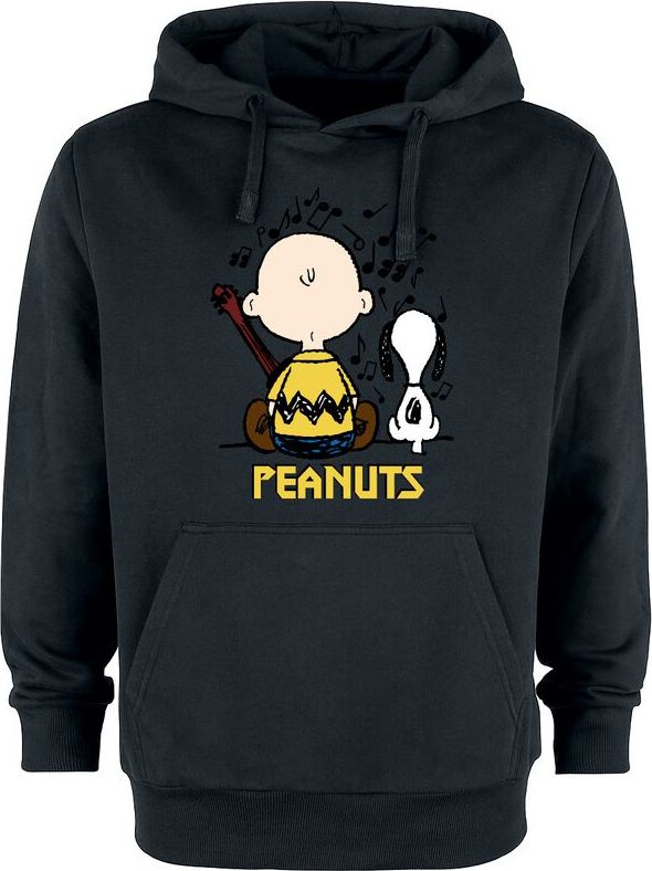 Peanuts Charlie Brown und Snoopy Mikina s kapucí černá - Merchstore.cz