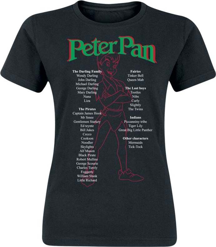 Peter Pan Silhouette Tričko černá - Merchstore.cz