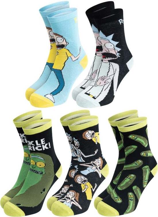 Rick And Morty Balení 5 párů ponožek Rick and Morty Ponožky vícebarevný - Merchstore.cz