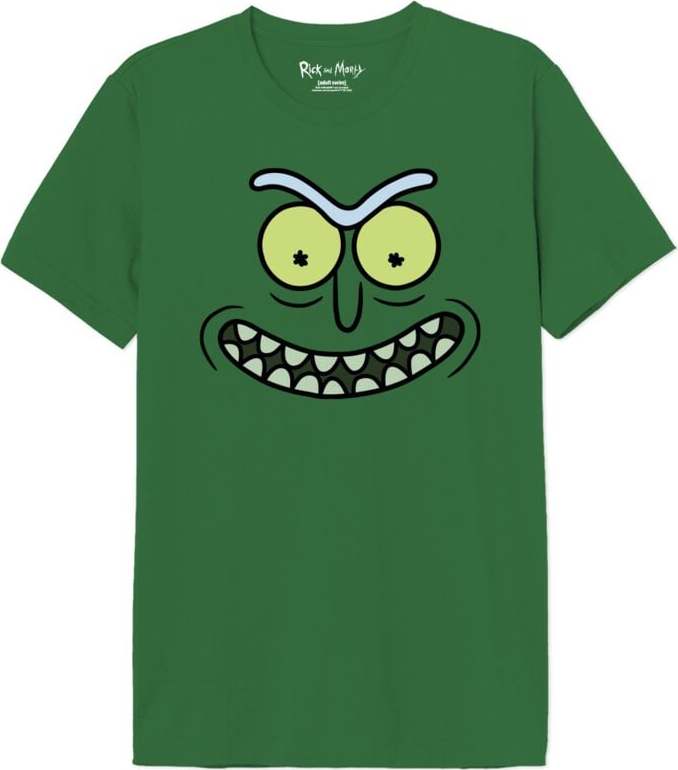 Rick And Morty Face Pickle Tričko zelená - Merchstore.cz
