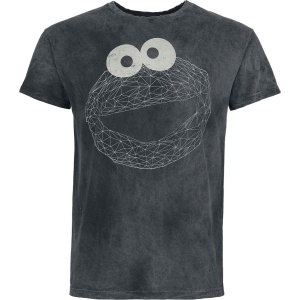 Sesame Street Cookie Monster - svítí v tmě Tričko černá - Merchstore.cz