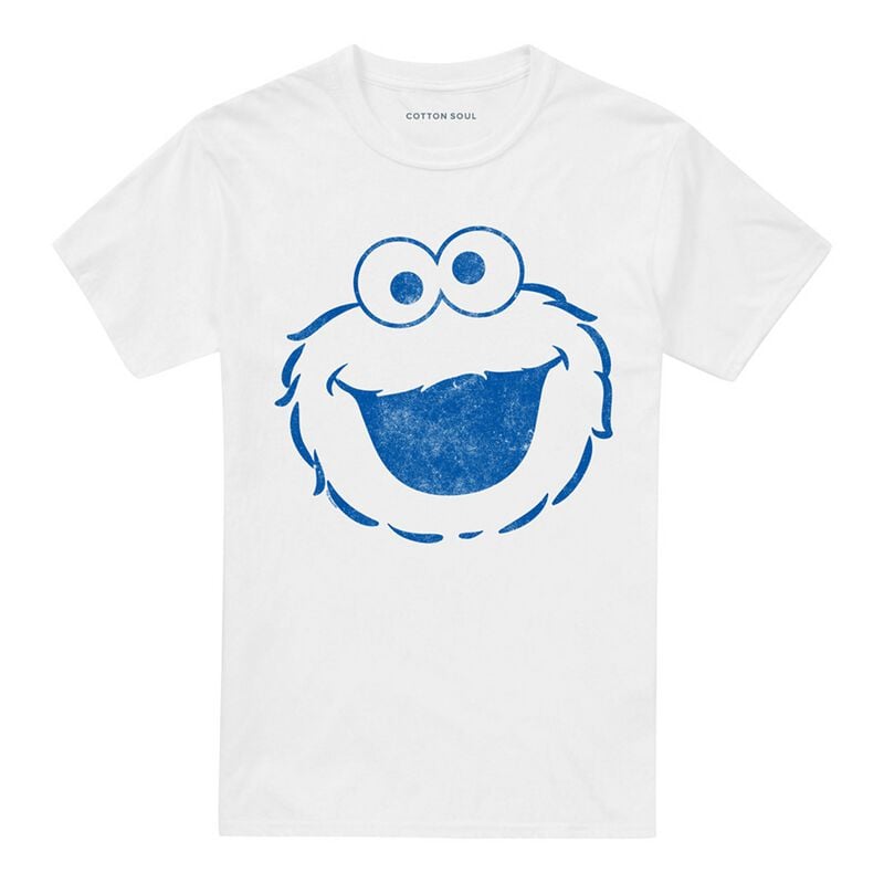 Sesame Street Krümelmonster Tričko bílá - Merchstore.cz