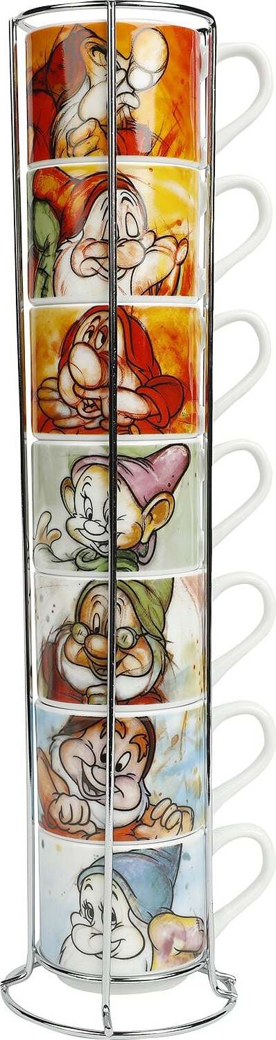 Sněhurka a sedm trpaslíků Espresso hrnky se stojanem The Seven Dwarves Hrnek vícebarevný - Merchstore.cz
