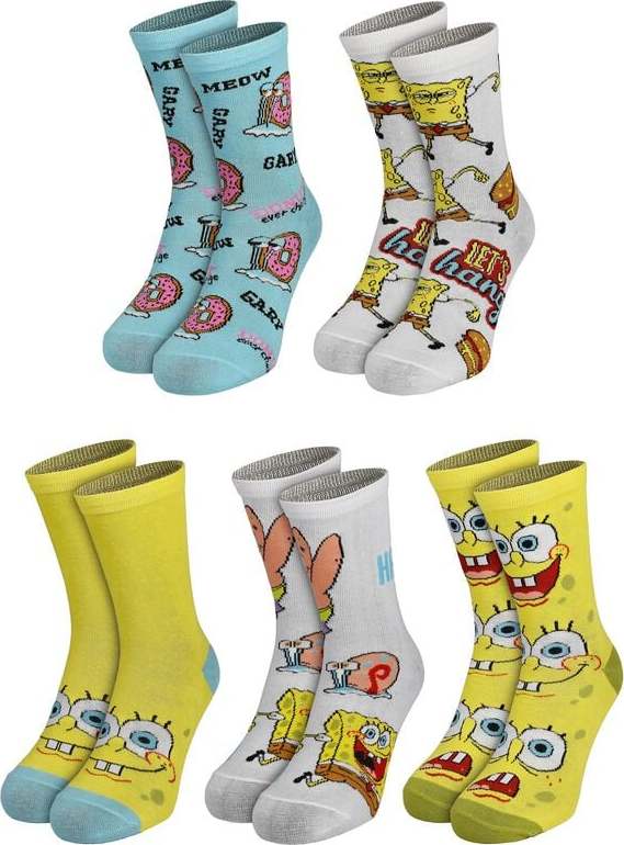 SpongeBob SquarePants Balení 5 párů ponožek SpongeBob SquarePants Ponožky vícebarevný - Merchstore.cz SpongeBob SquarePants Balení 5 párů ponožek SpongeBob SquarePants Ponožky vícebarevný - Merchstore.cz