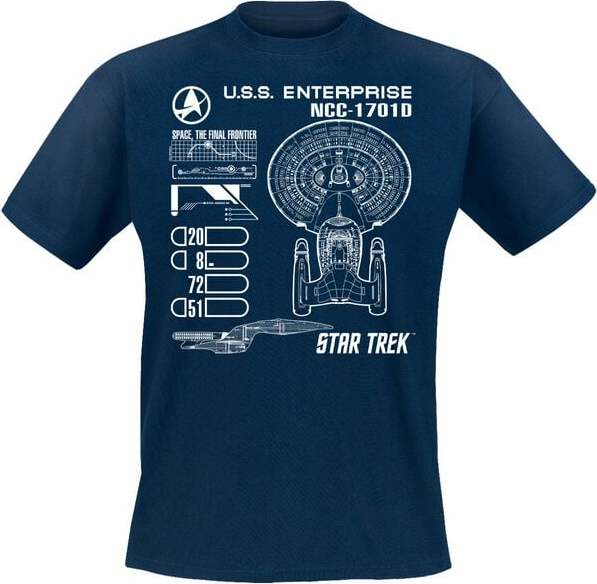 Star Trek Enterprise Tričko námořnická modrá - Merchstore.cz