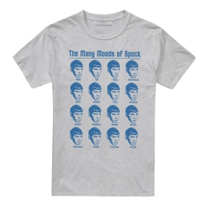 Star Trek Many Moods Of Spock Tričko šedá
