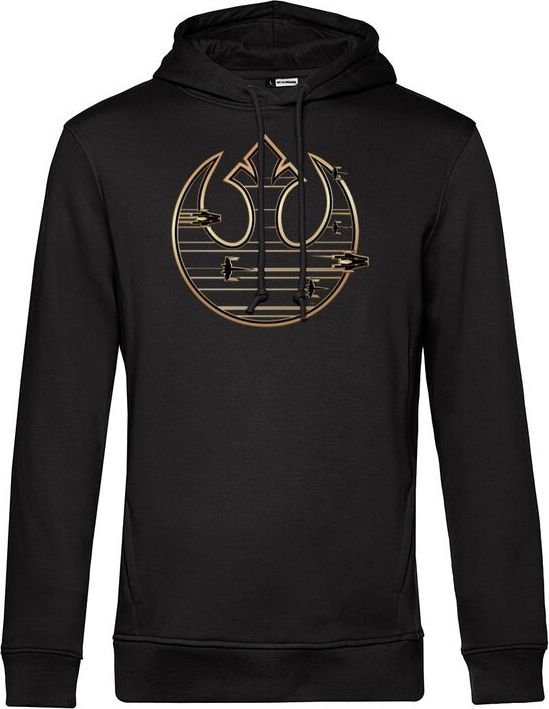 Star Wars Gold Rebel Logo Mikina s kapucí na zip černá - Merchstore.cz