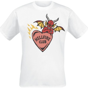 Stranger Things Hellfire Club - Heart Tričko bílá - Merchstore.cz