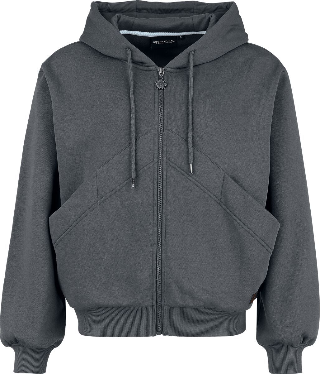 Supernatural Moons and Salt Circles Dámská mikina s kapucí na zip šedá - Merchstore.cz Supernatural Moons and Salt Circles Dámská mikina s kapucí na zip šedá - Merchstore.cz