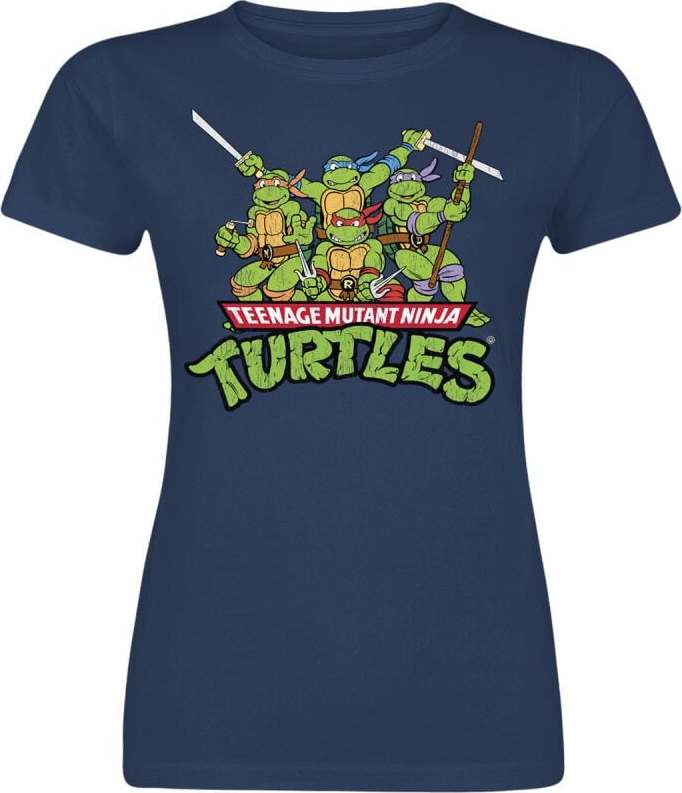 Teenage Mutant Ninja Turtles Turtles Distressed Group Dámské tričko námořnická modrá - Merchstore.cz