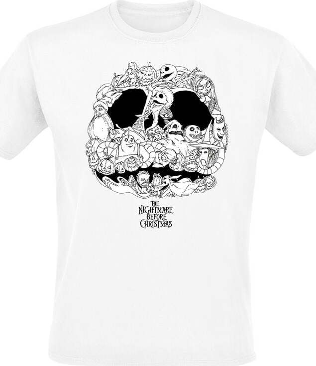 The Nightmare Before Christmas Jack Skellington - Jackolanterns Tričko bílá - Merchstore.cz