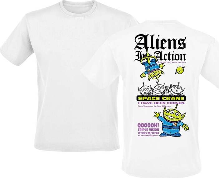 Toy Story Aliens in Action Tričko bílá - Merchstore.cz