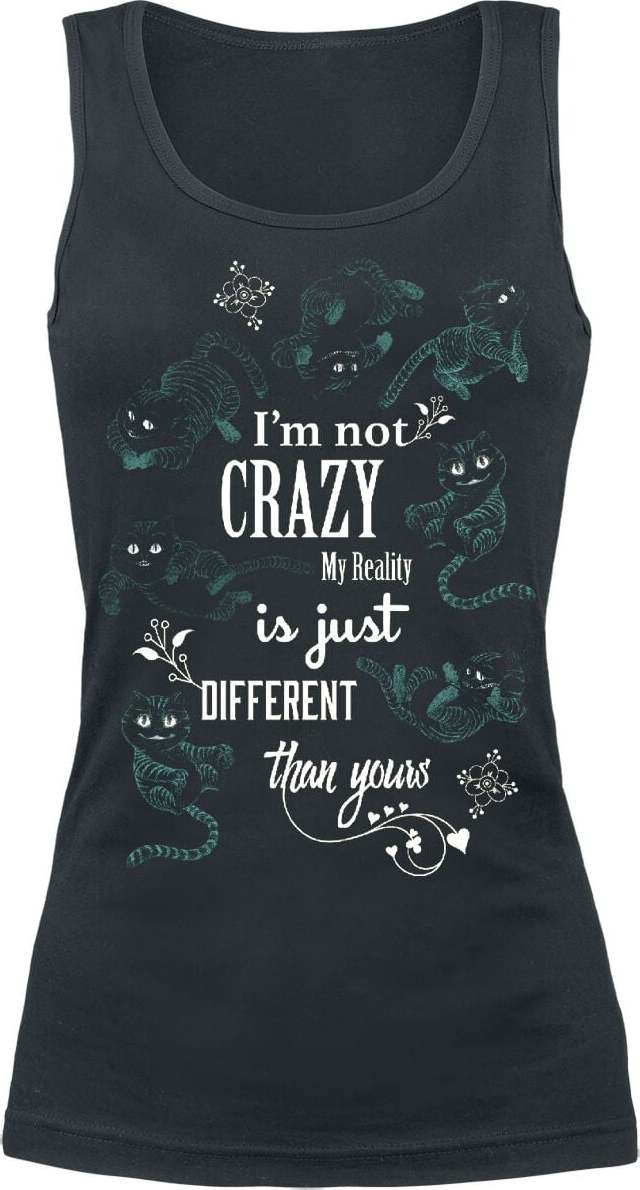 Alice in Wonderland Grinsekatze - I'm Not Crazy Dámský top černá - Merchstore.cz