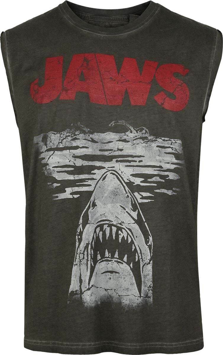 Der weisse Hai Jaws - Poster Tank top tmavě šedá - Merchstore.cz