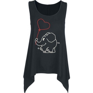 Die Sendung mit der Maus Elefant - Herzballon Dámský top černá