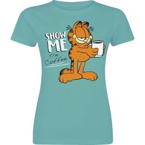 Garfield Show Me The Coffee Dámské tričko tyrkysová