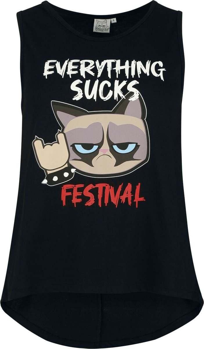 Grumpy Cat Everything Sucks - Festival Dámský top černá - Merchstore.cz