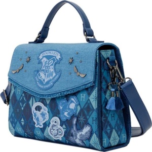 Harry Potter Denimový ruksak Loungefly - Hogwarts Kabelka tmavě modrá