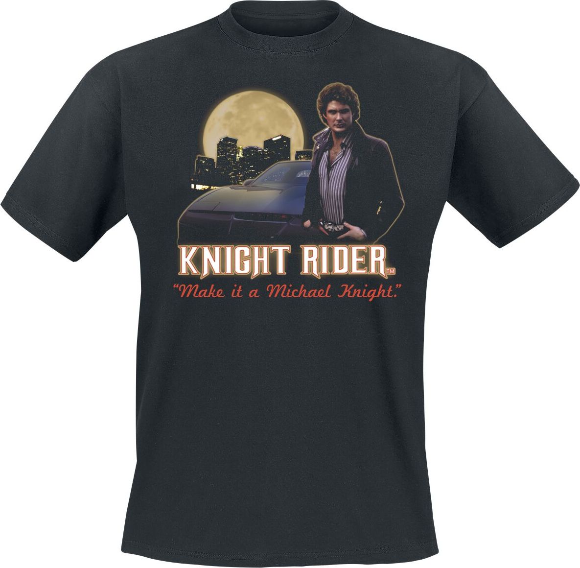 Knight Rider Make It A Michael Knight Tričko černá - Merchstore.cz