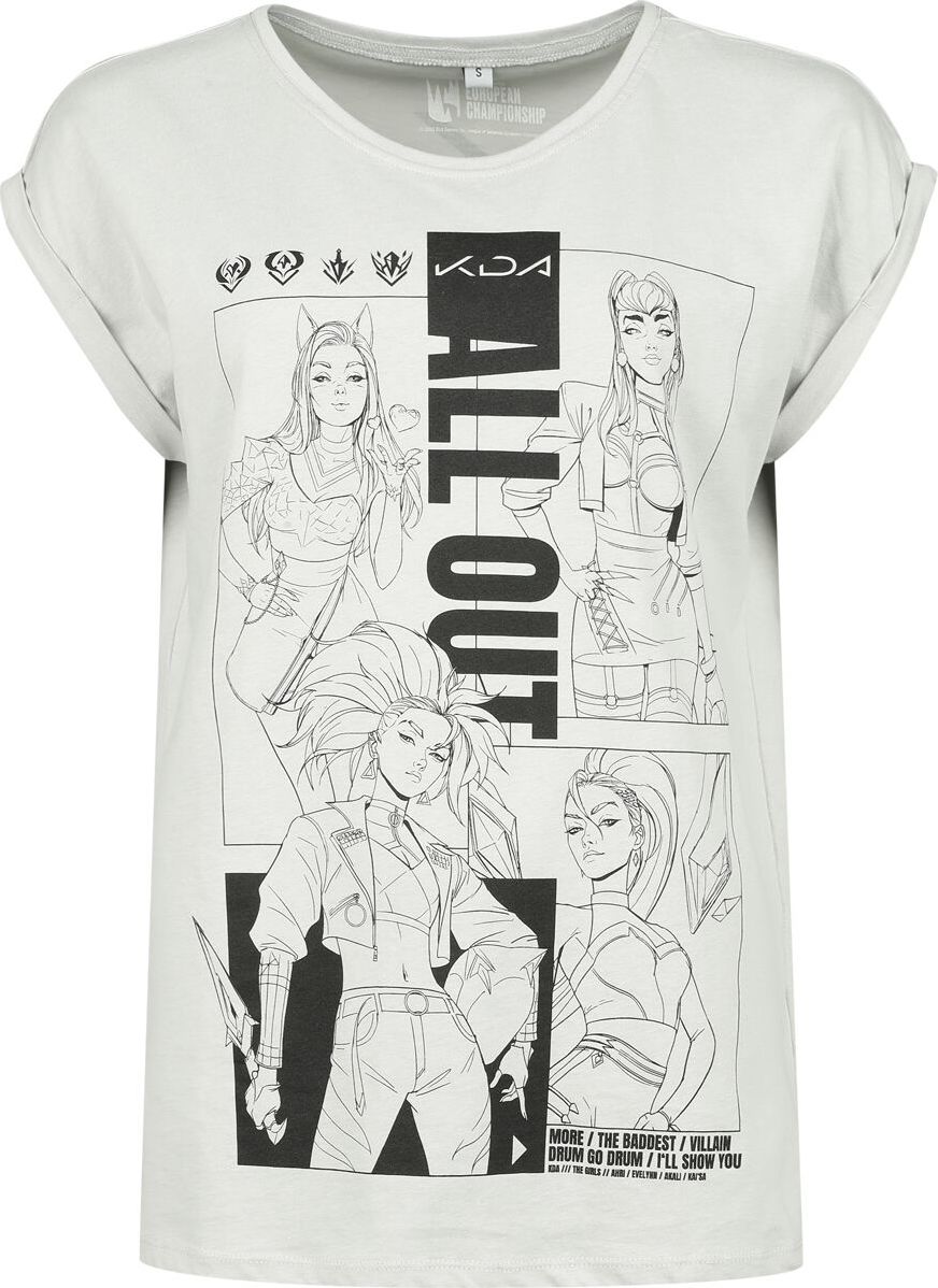 League Of Legends K/DA - ALL OUT Dámské tričko světle šedá - Merchstore.cz