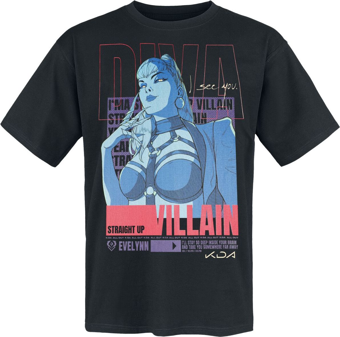 League Of Legends K/DA - Evelynn Dámské tričko černá - Merchstore.cz