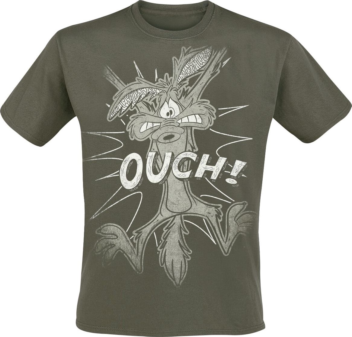 Looney Tunes Coyote - Ouch Tričko olivová - Merchstore.cz Looney Tunes Coyote - Ouch Tričko olivová - Merchstore.cz