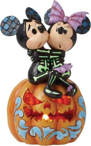Mickey & Minnie Mouse Mickey and Minnie on pumpkin se světelným efektem Sberatelská postava vícebarevný - Merchstore.cz