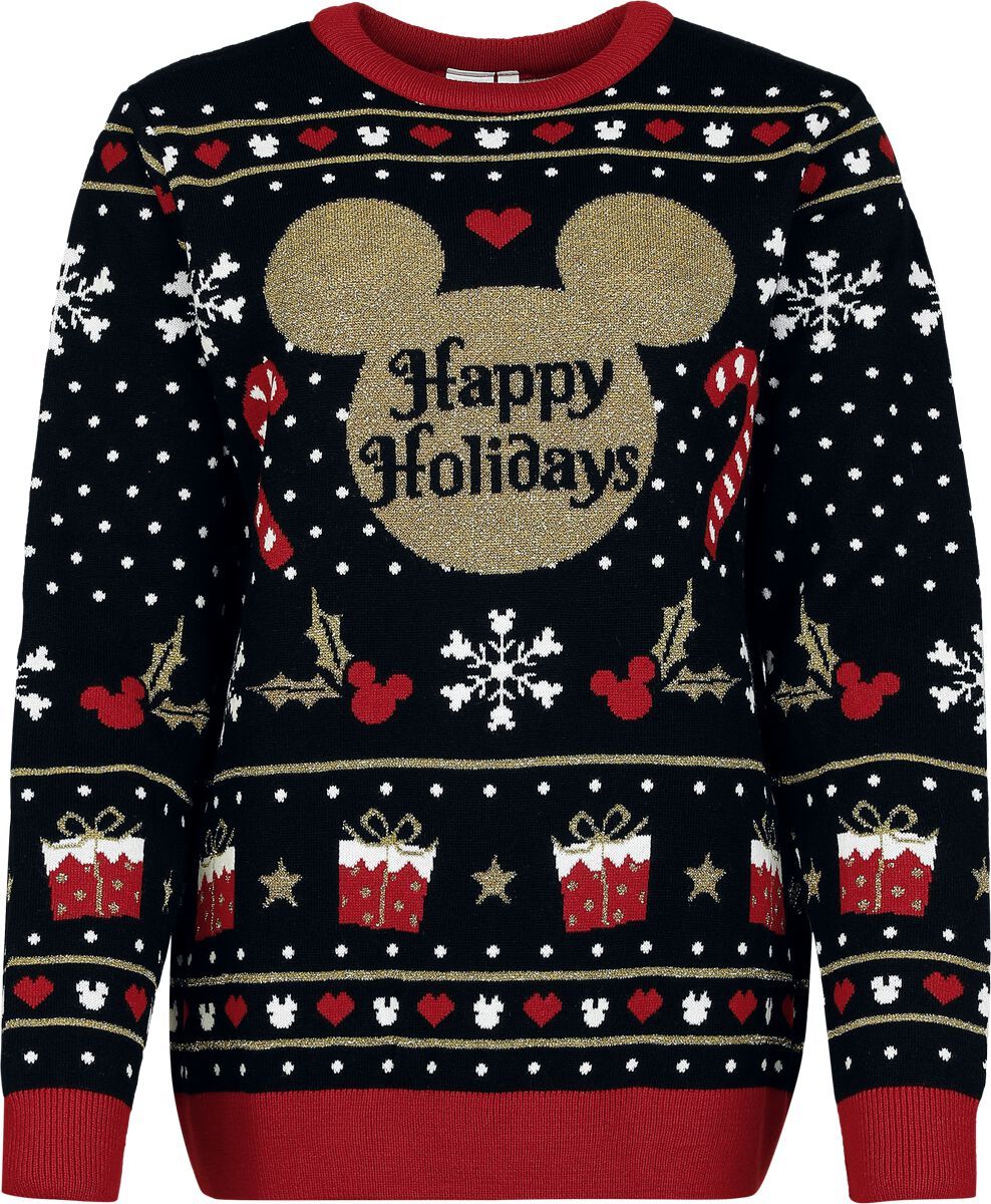Mickey & Minnie Mouse Mickey Happy Holidays Pletený svetr vícebarevný - Merchstore.cz