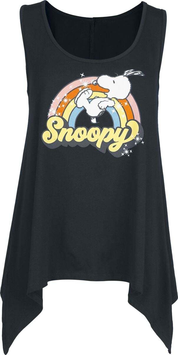 Peanuts Snoopy - Rainbow Dámský top černá - Merchstore.cz Peanuts Snoopy - Rainbow Dámský top černá - Merchstore.cz