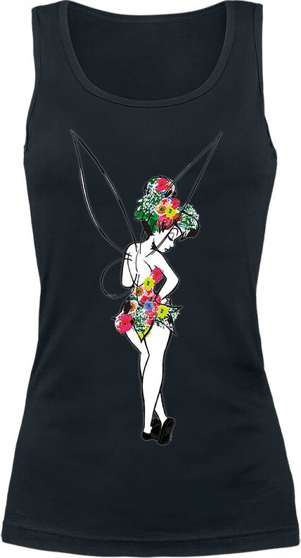 Peter Pan Tinker Bell - Flower Dámský top černá - Merchstore.cz