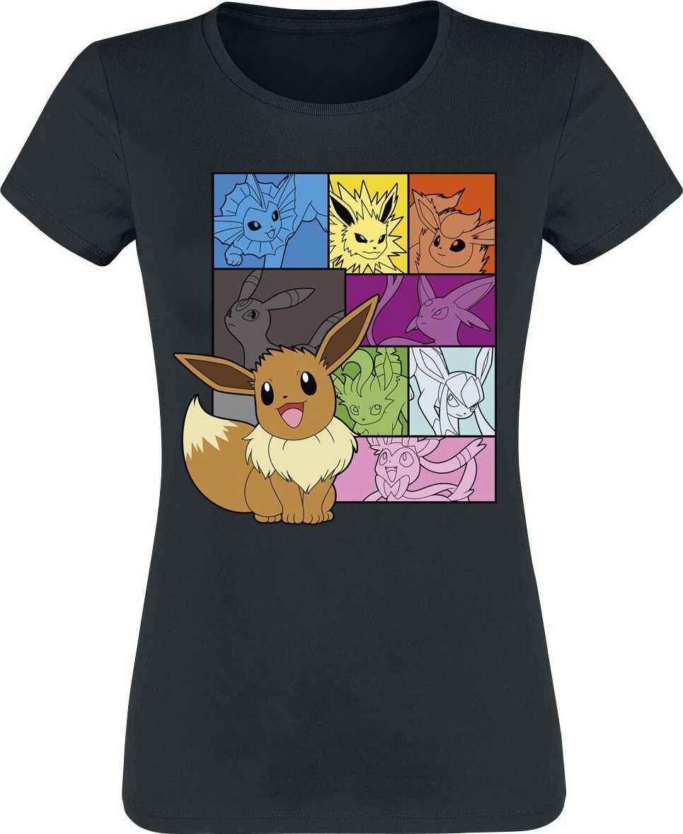 Pokémon Evoli - Eeveelutions Dámské tričko černá - Merchstore.cz