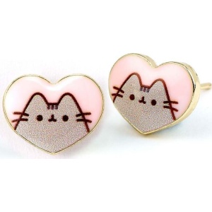 Pusheen Heart Pusheen náušnice stríbrná - Merchstore.cz