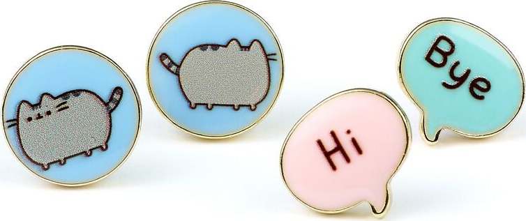 Pusheen Hi & Bye náušnice stríbrná - Merchstore.cz Pusheen Hi & Bye náušnice stríbrná - Merchstore.cz