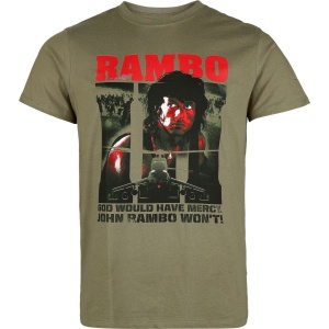 Rambo God would have no mercy Tričko khaki - Merchstore.cz