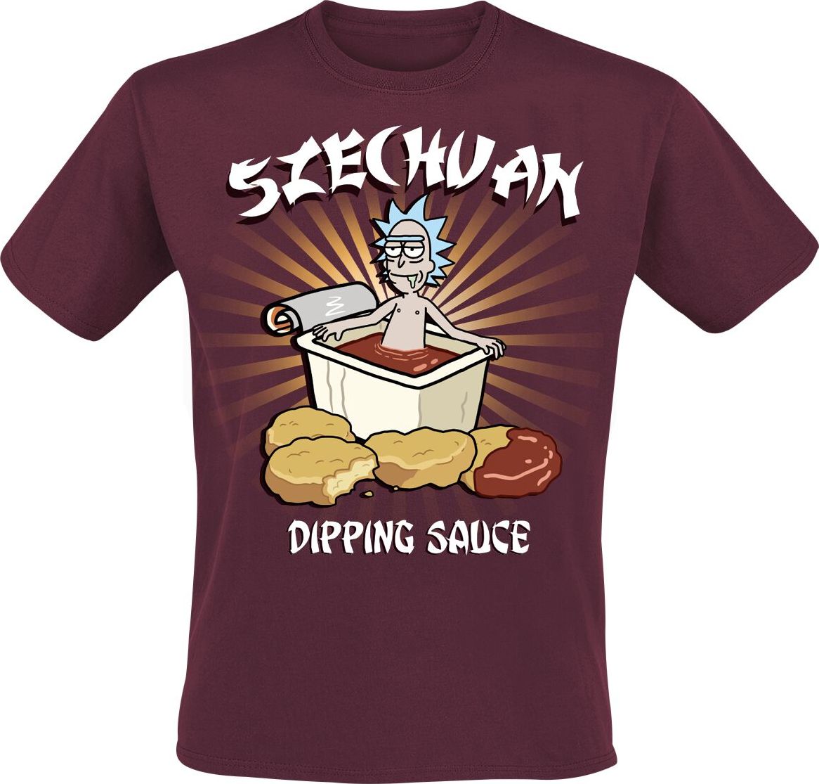 Rick And Morty Swechuan Tričko burgundská červeň - Merchstore.cz
