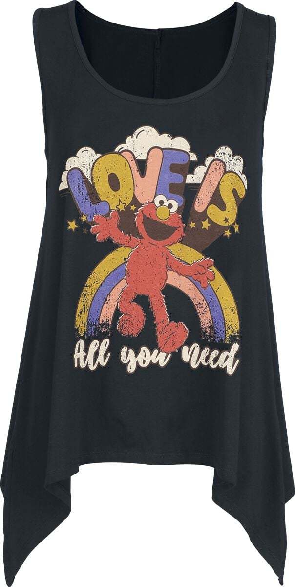 Sesame Street Elmo - Love Is All You Need Dámský top černá - Merchstore.cz