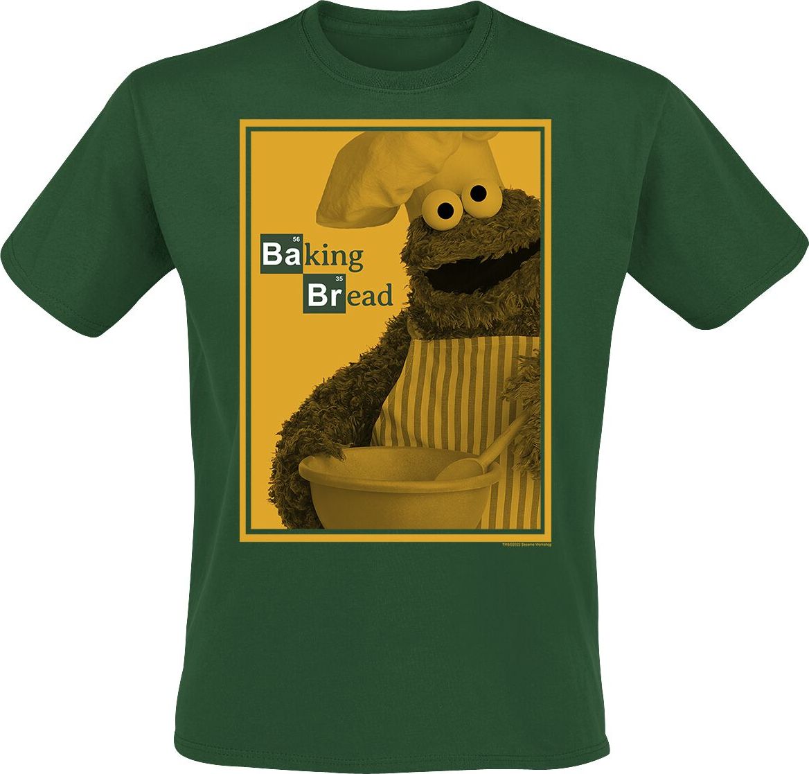 Sesame Street Krümelmonster - Baking Bread Tričko zelená - Merchstore.cz
