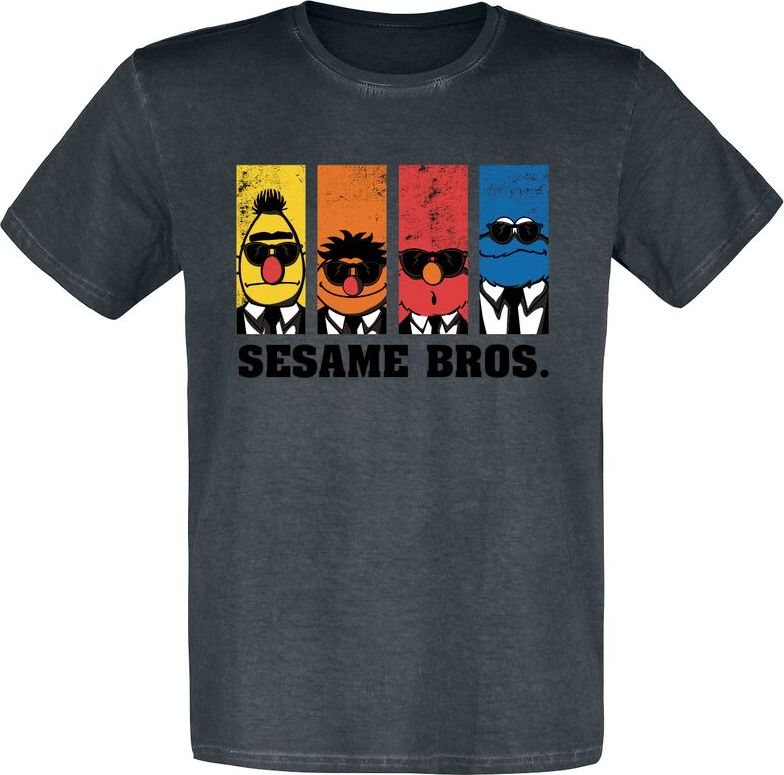 Sesame Street Sesame Bros. Tričko černá - Merchstore.cz Sesame Street Sesame Bros. Tričko černá - Merchstore.cz
