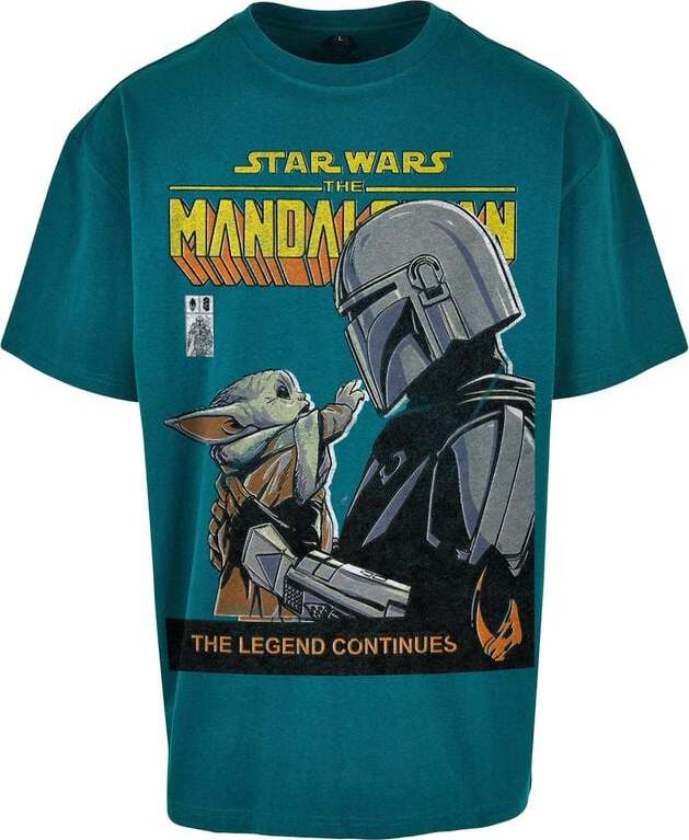 Star Wars The Mandalorian - Mando And Grogu Tričko zelená - Merchstore.cz
