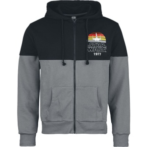 Star Wars X- Wing - 1977 Mikina s kapucí na zip šedá/cerná - Merchstore.cz