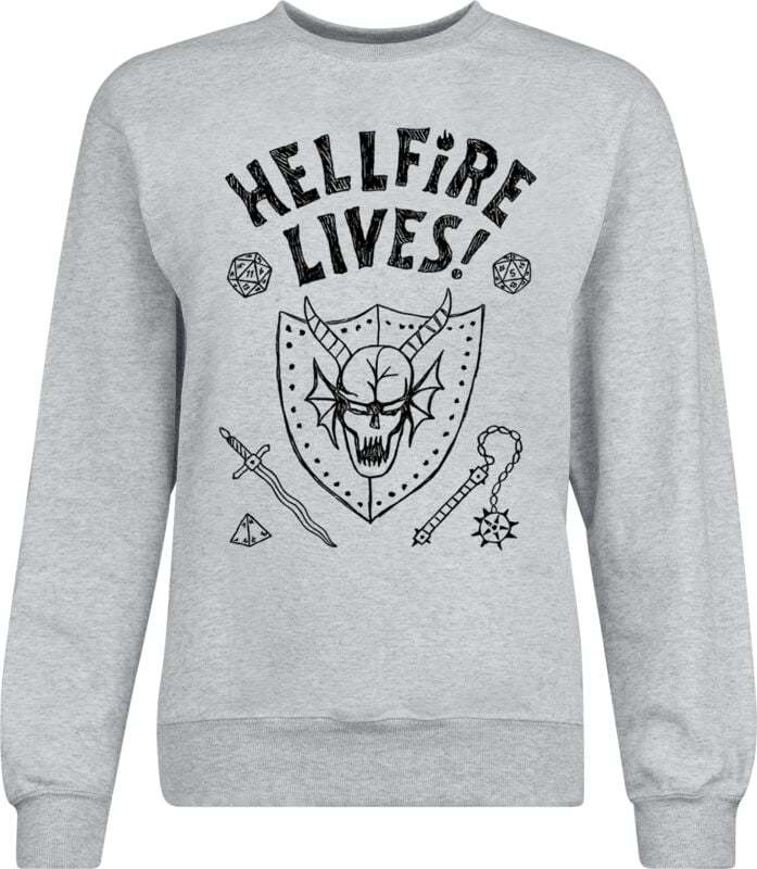 Stranger Things Season 5 - Hellfire Lives! Mikina šedá - Merchstore.cz