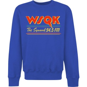 Stranger Things Season 5 - WSQK The Squawk 94.5 FM Mikina modrá - Merchstore.cz