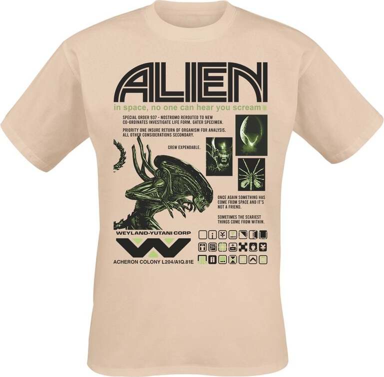 Alien Black And Green Special Order Tričko přírodní - Merchstore.cz