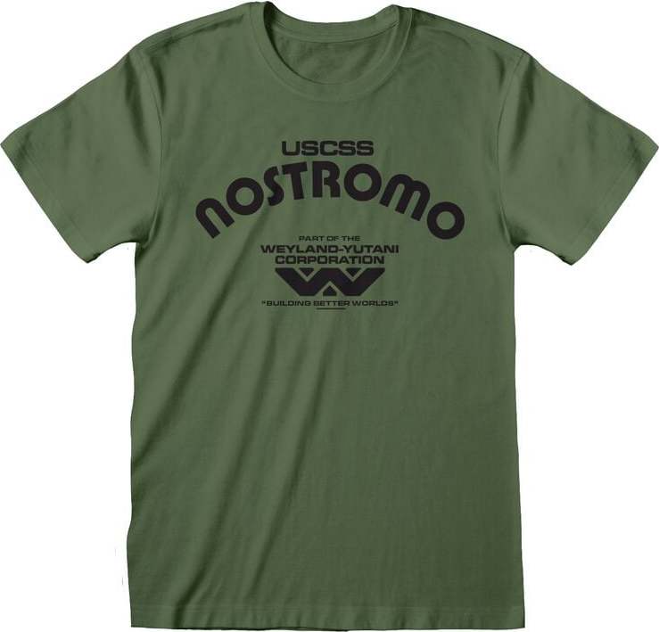 Alien Retro Nostromo Tričko olivová - Merchstore.cz Alien Retro Nostromo Tričko olivová - Merchstore.cz