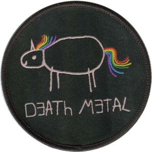 Death Metal Einhorn nášivka černá