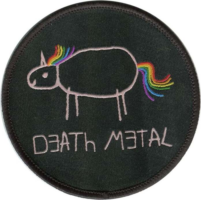 Death Metal Einhorn nášivka černá - Merchstore.cz