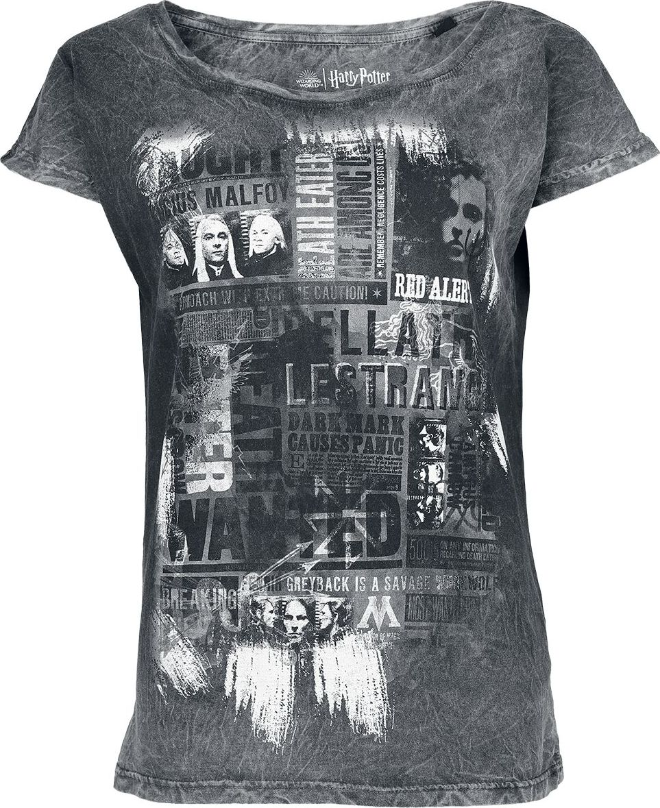Harry Potter Death Eater - Wanted Dámské tričko černá - Merchstore.cz